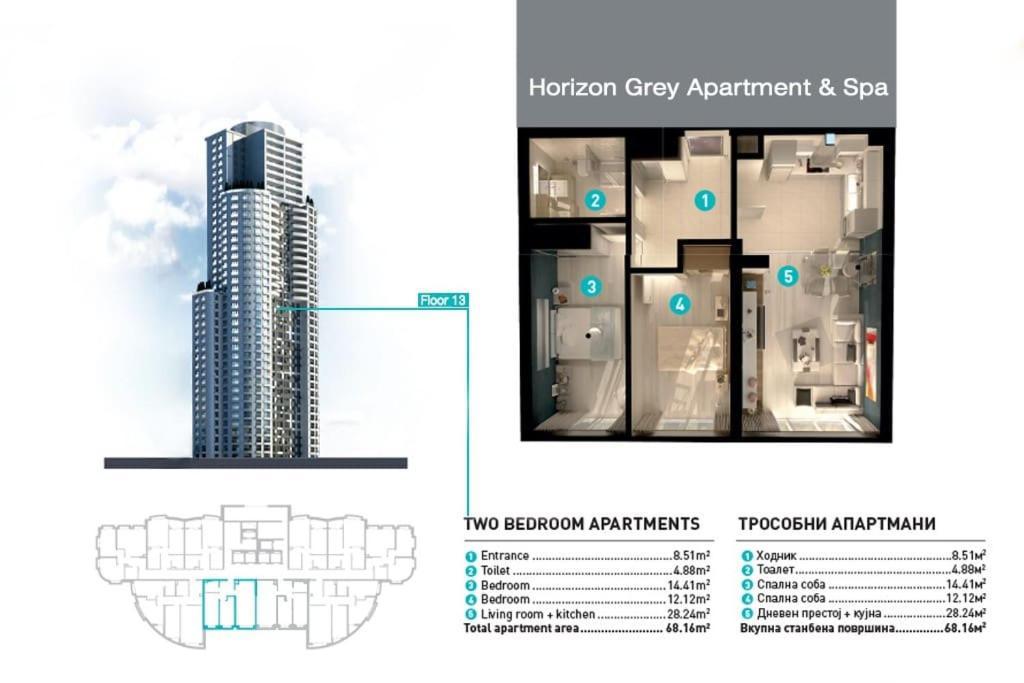 Horizon Grey Apartment & Spa Skopje Eksteriør billede
